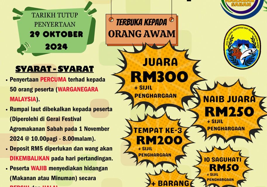 PERTANDINGAN HIDANGAN MAKANAN/MINUMAN BERASASKAN RUMPAI LAUT SEMPENA HPPNS 2024 (1-3 NOVEMBER 2024)