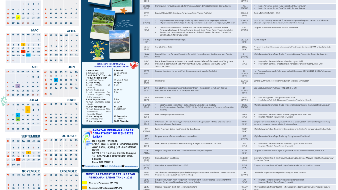 TAKWIM JABATAN PERIKANAN SABAH TAHUN 2025
