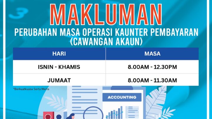 TERKINI – Perubahan Waktu Operasi Kaunter Hasil (Cawangan Akaun) Jabatan Perikanan Sabah